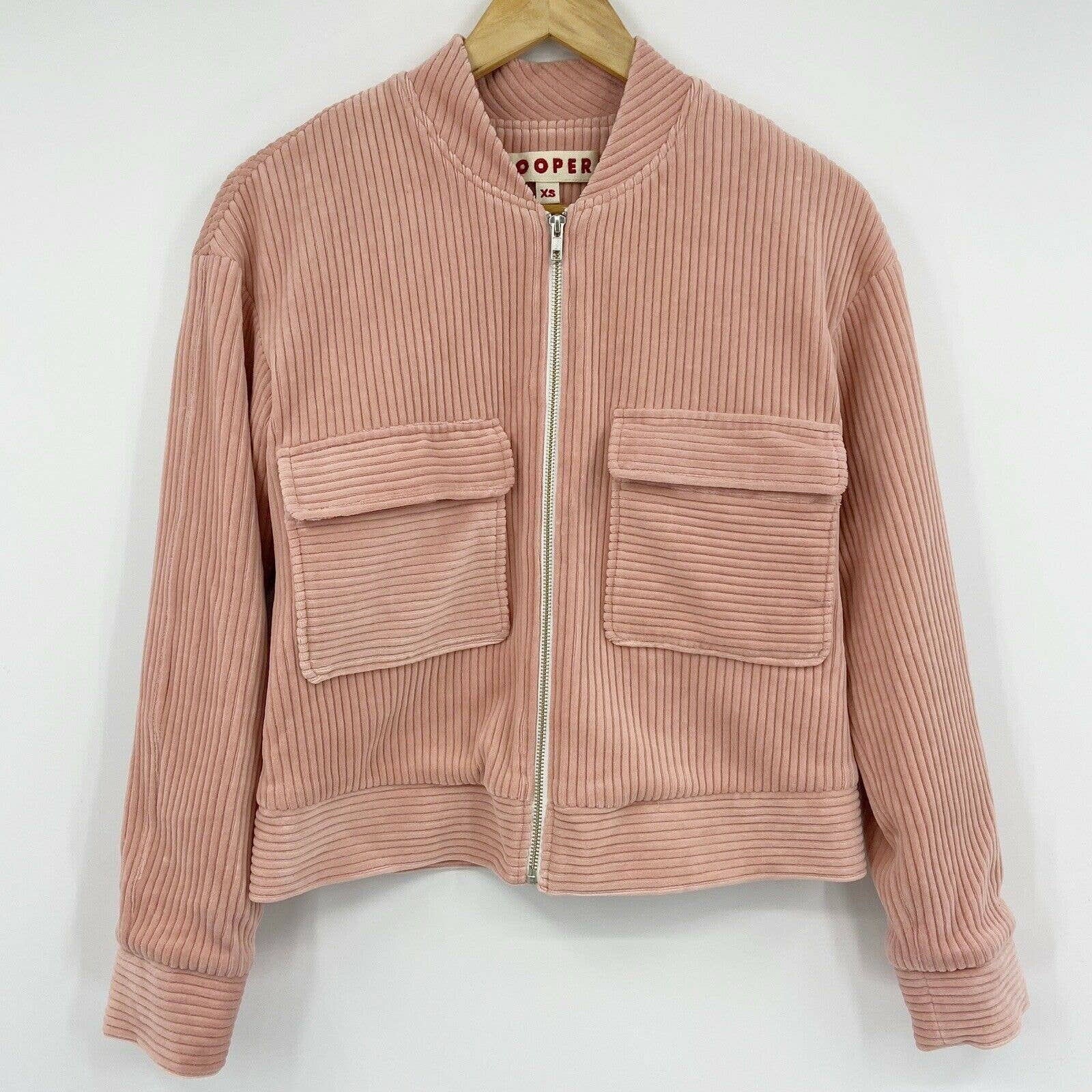 Trelise Cooper Blushing Thoughts Corduroy Bomber Jacket Pink Sz Xs